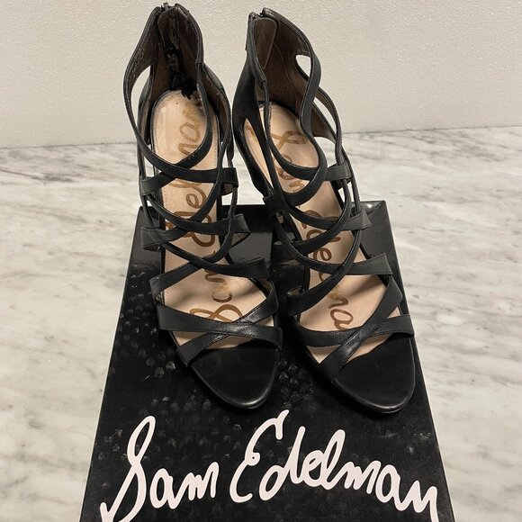Sam Edelman Black Strappy Heels - Picture 2 of 7
